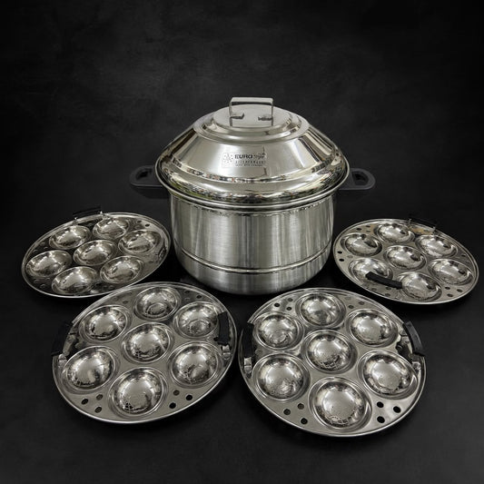 28 Idli Pot with Steamer Plate - Stainless Steel