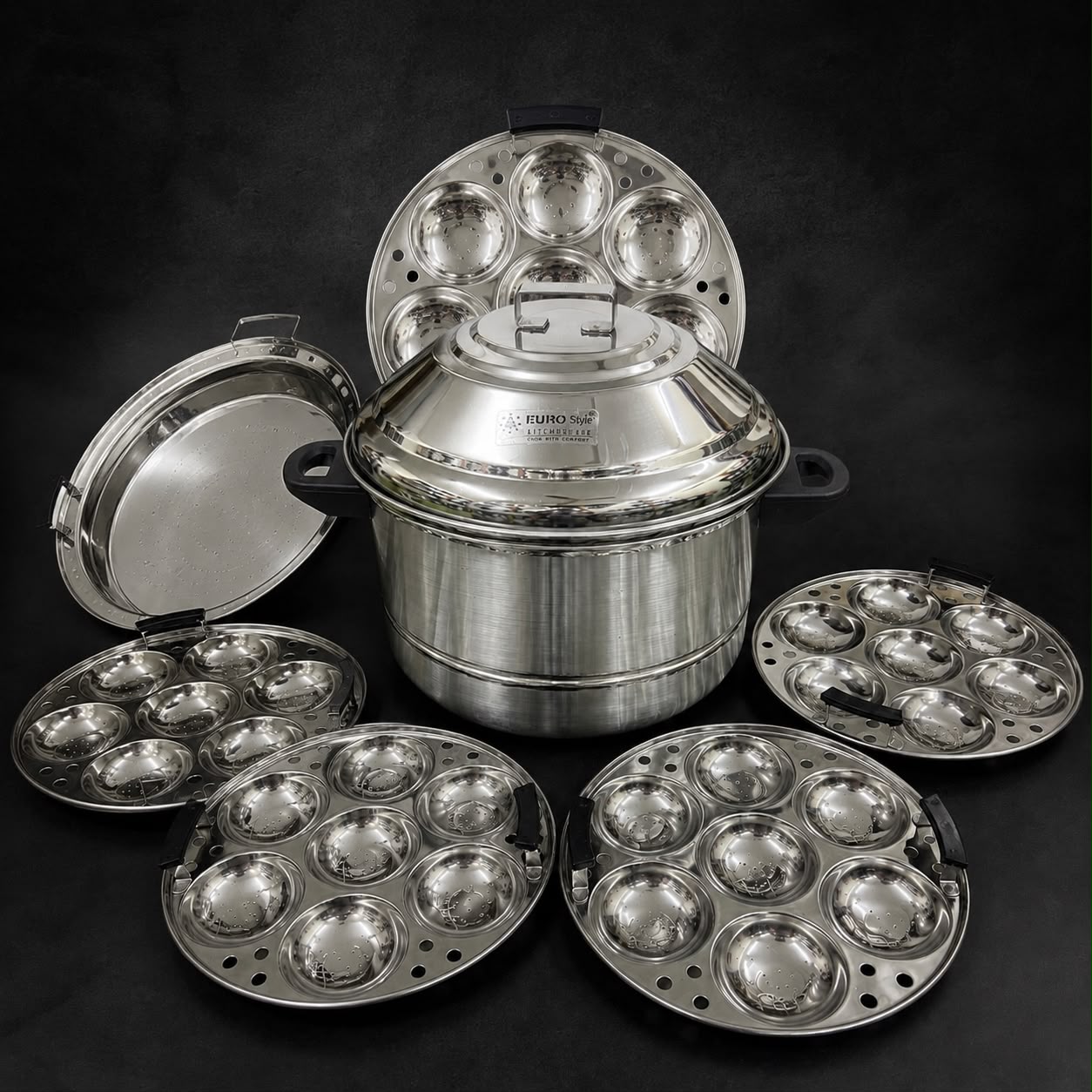 28 Idli Pot with Steamer Plate - Stainless Steel