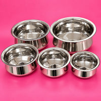 Chettinad VENNAI AITTI Set of 5 – Heavy Stainless Steel Cooking & Serving Bowls
