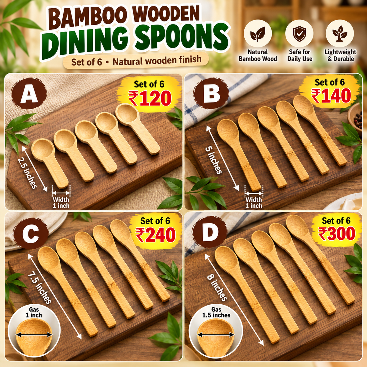Annam's Bamboo Wood Kitchen Spoons – banner