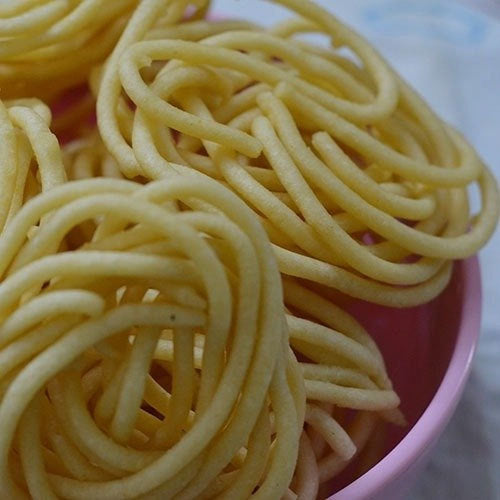 Crispy thenkuzhal made with Annam's Thenkuzhal (Murukku) Maavu – finished recipe