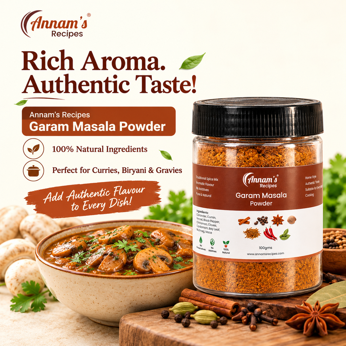 Annam's Garam Masala Powder (Garam Masala Podi) – banner