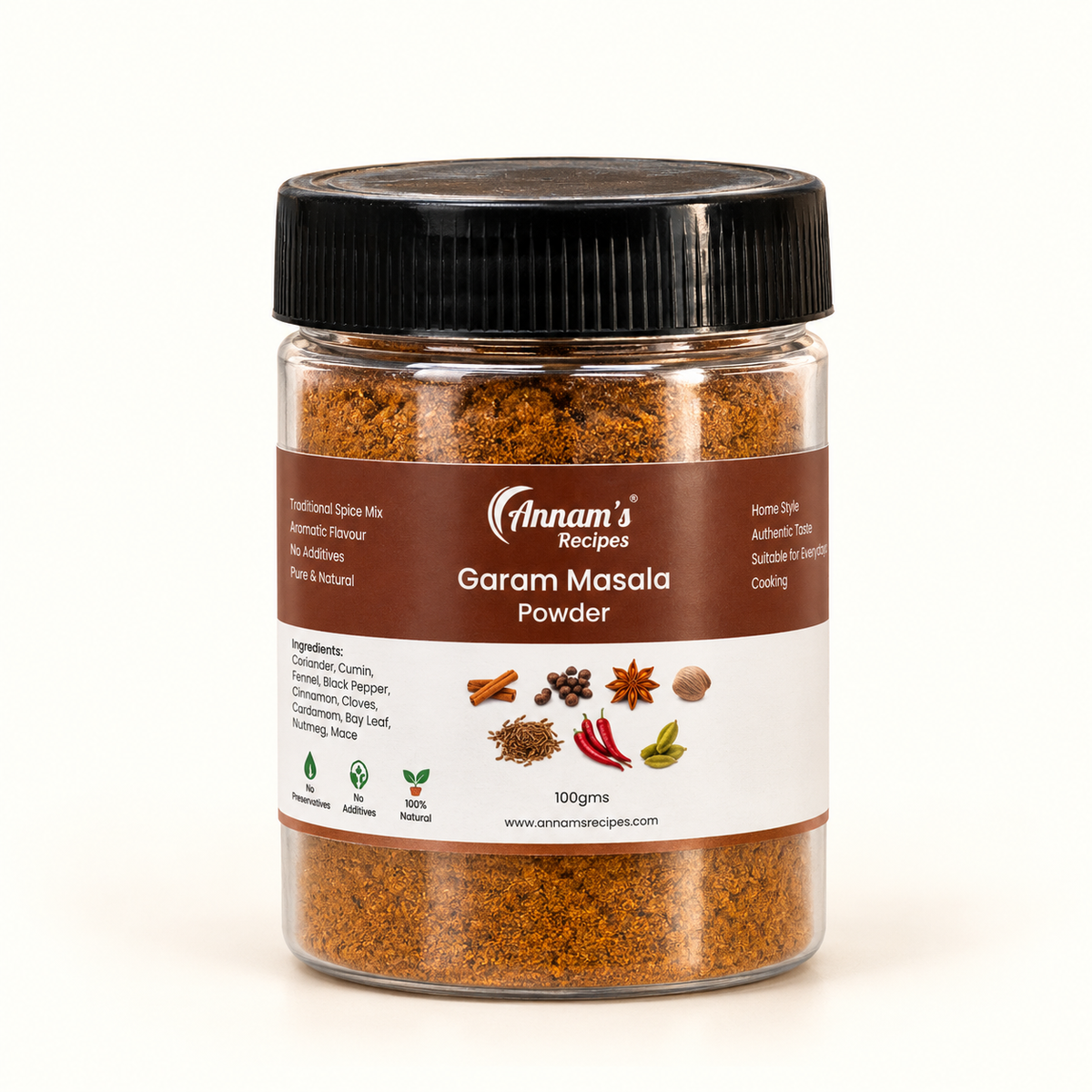 Annam's traditional Garam Masala Powder (Garam Masala Podi) – 100g pack
