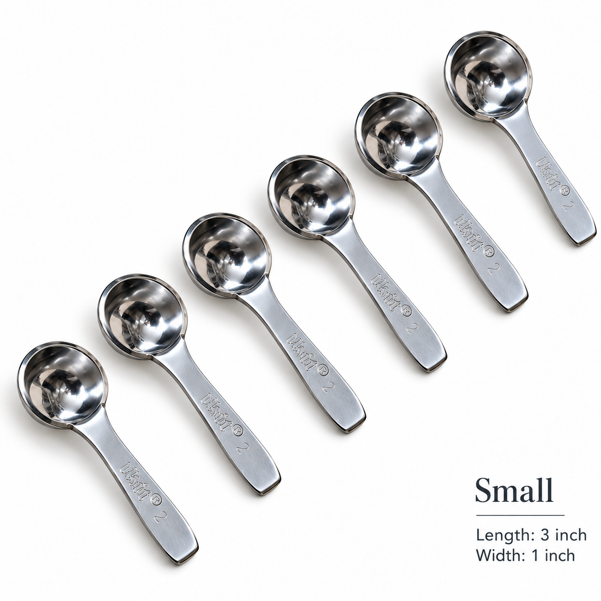 Annam's Ghee Spoon in stainless steel – set of 6, Small 3 inch