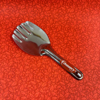 Stainless steel rice serving ladle – front view with long handle