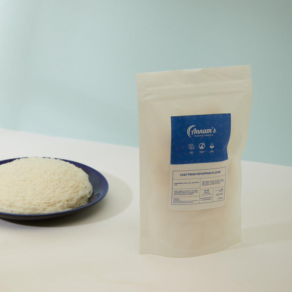 Annam's traditional Idiyappam Flour (இடியாப்ப மாவு) – 500 g pack
