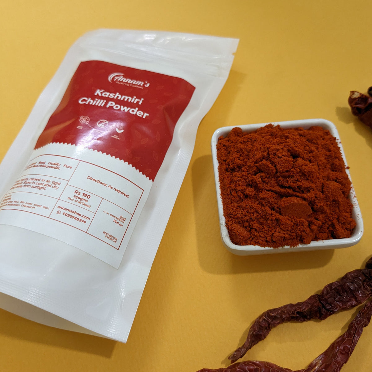 Annam's traditional Kashmiri Chilli Powder (Kashmiri Milagai Thool) – image 3