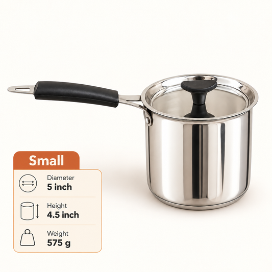 Annam's Milk Warmer – Tall Saucepan in stainless steel, Small 500 ml