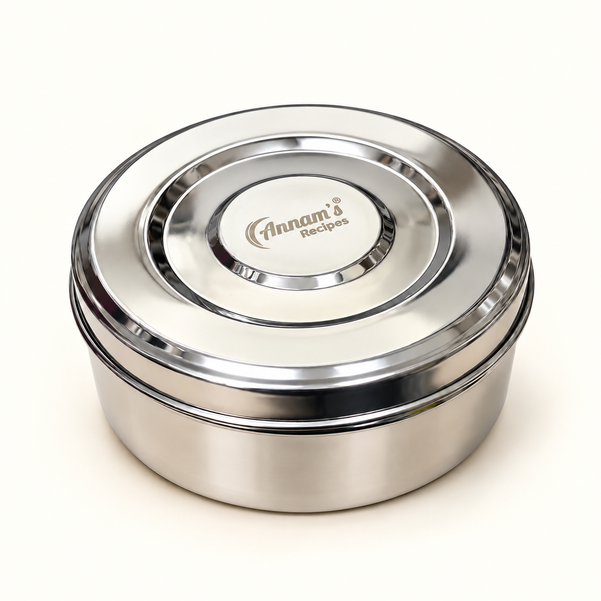 Annam's Ring Chappathi Box in stainless steel – banner with product name