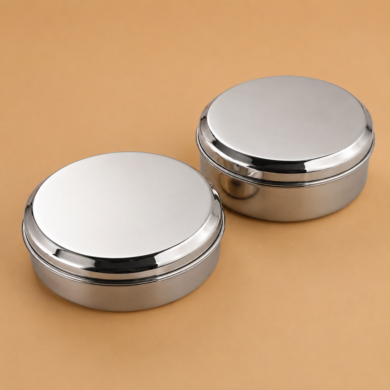 : Premium food-grade Salem stainless steel chappathi box for everyday kitchen use.