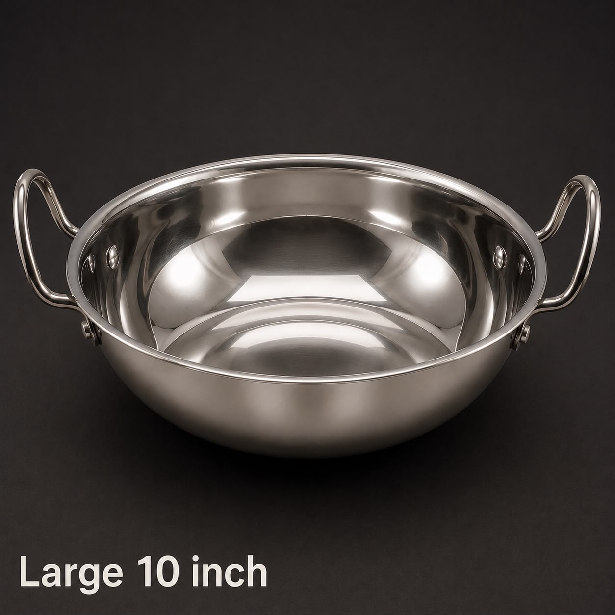 Medium Salem Steel Flat Bottom Kadai 