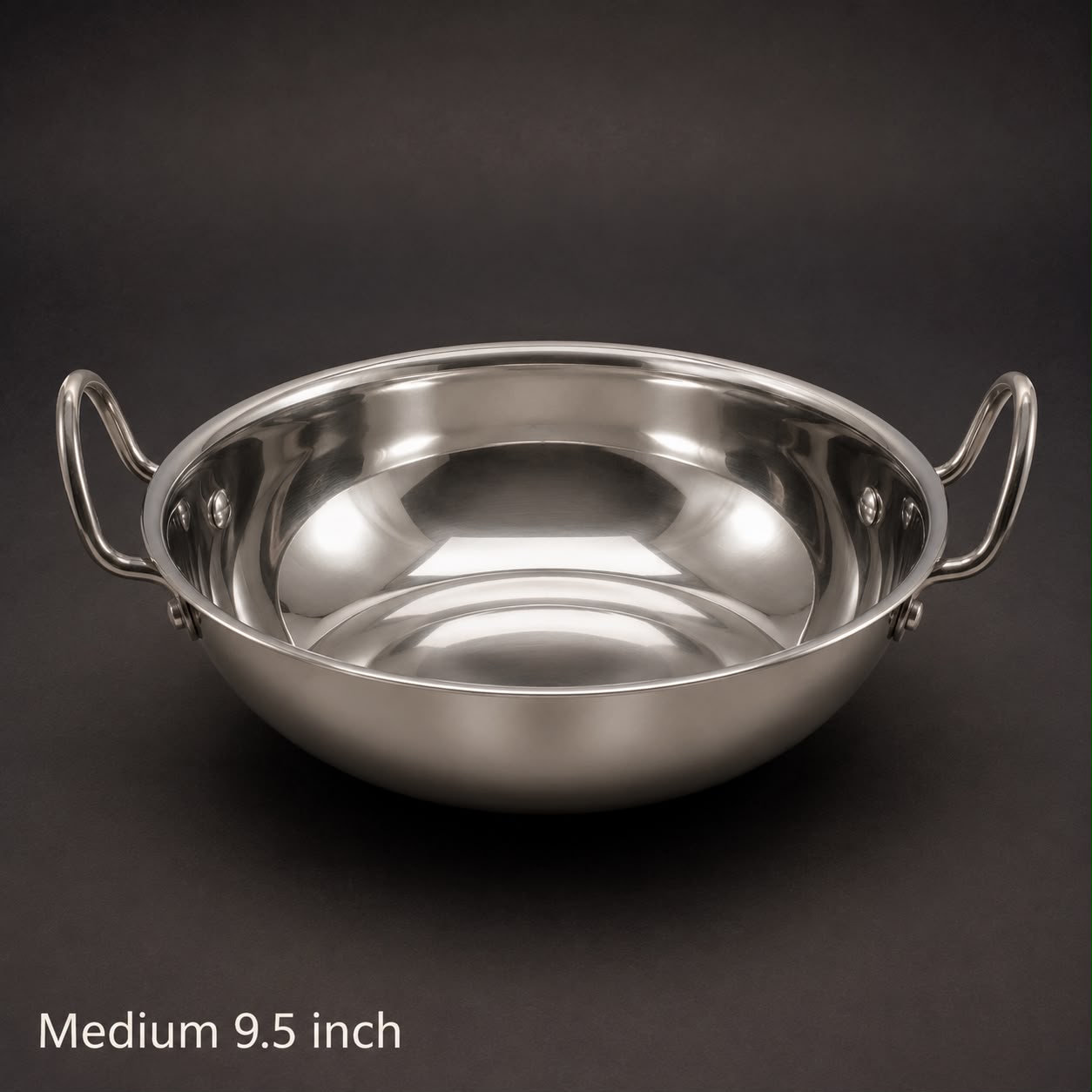 Small Salem Steel Flat Bottom Stainless Steel Kadai 