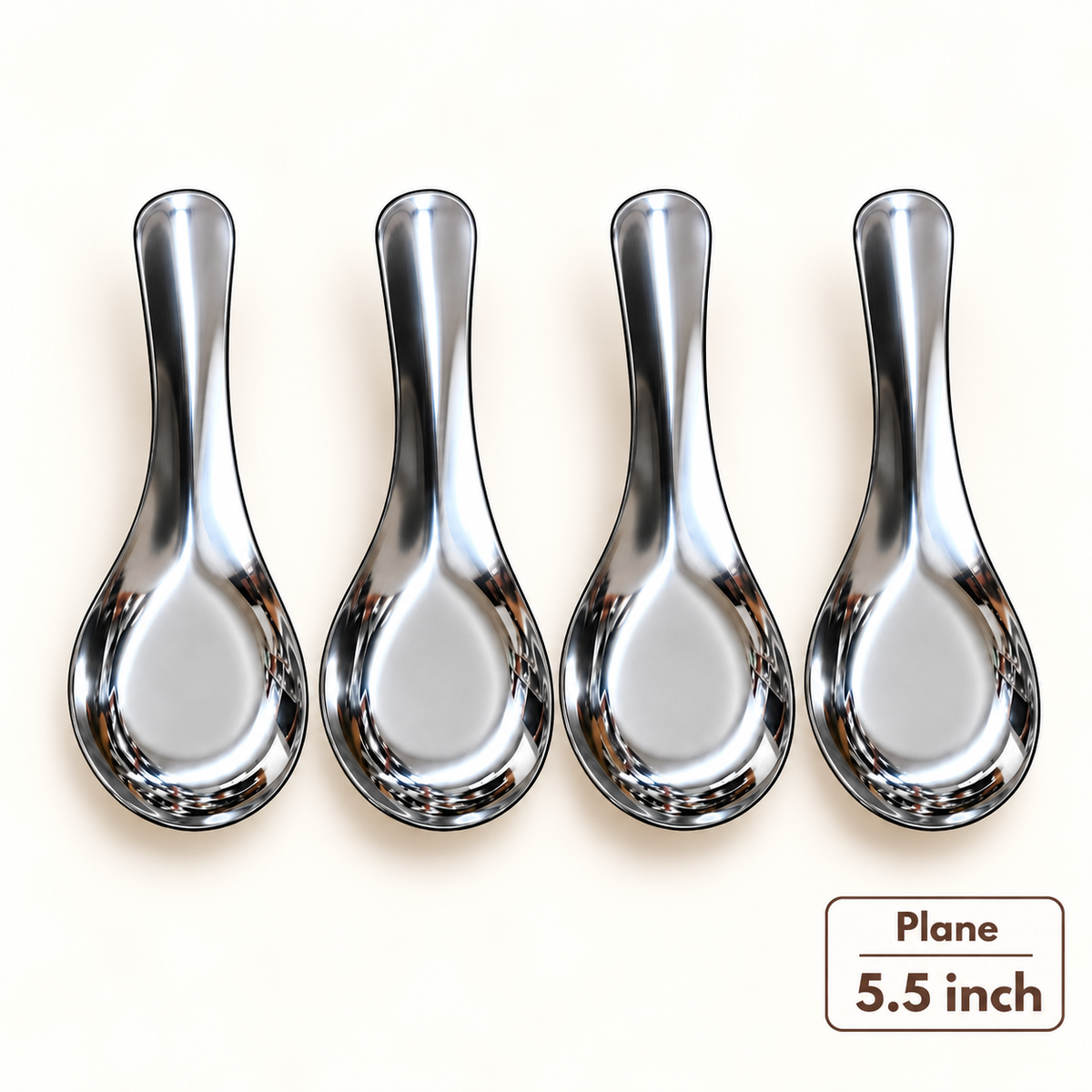 Annam's Soup Spoon in stainless steel – plain set of 4, 5.5 inch