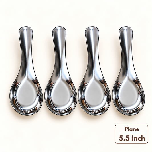 Annam's Soup Spoon in stainless steel – plain set of 4, 5.5 inch