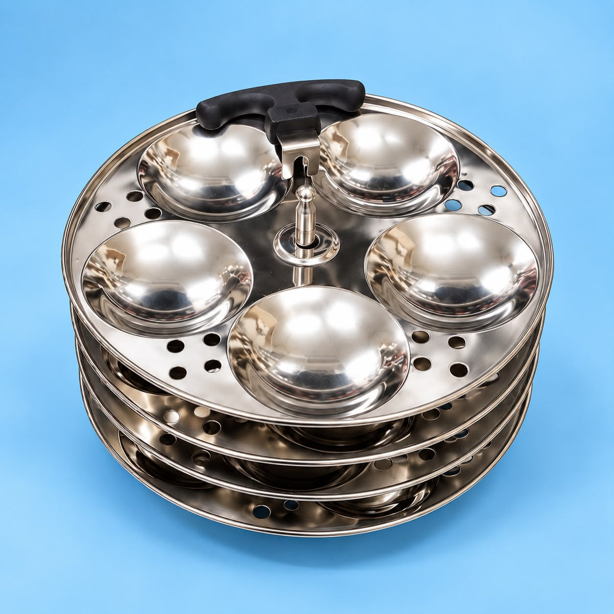 Stainless steel 20 idli steamer plates with five idli cavities per plate