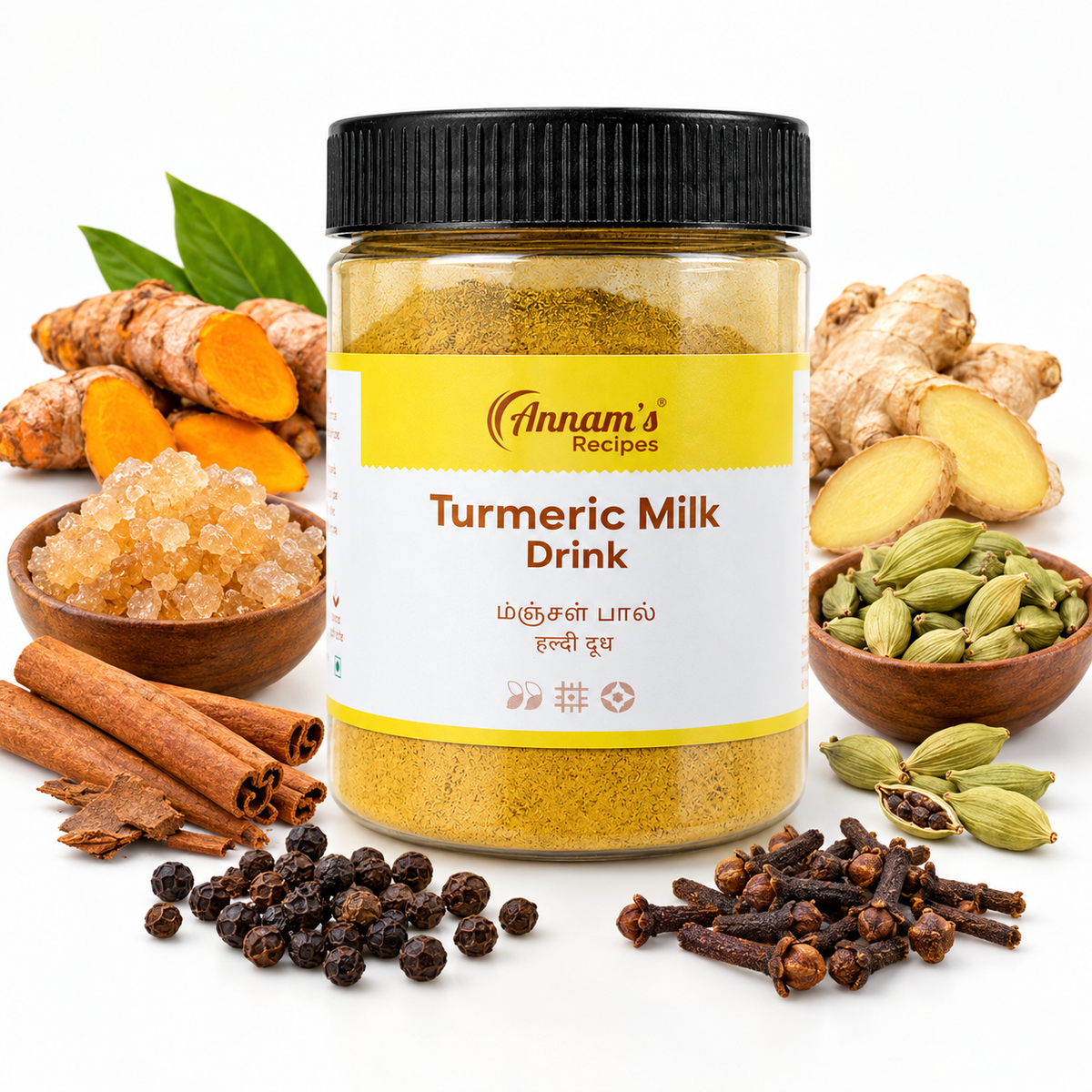 Annam's Turmeric Milk Drink (Manjal Paal Mix) – ingredients