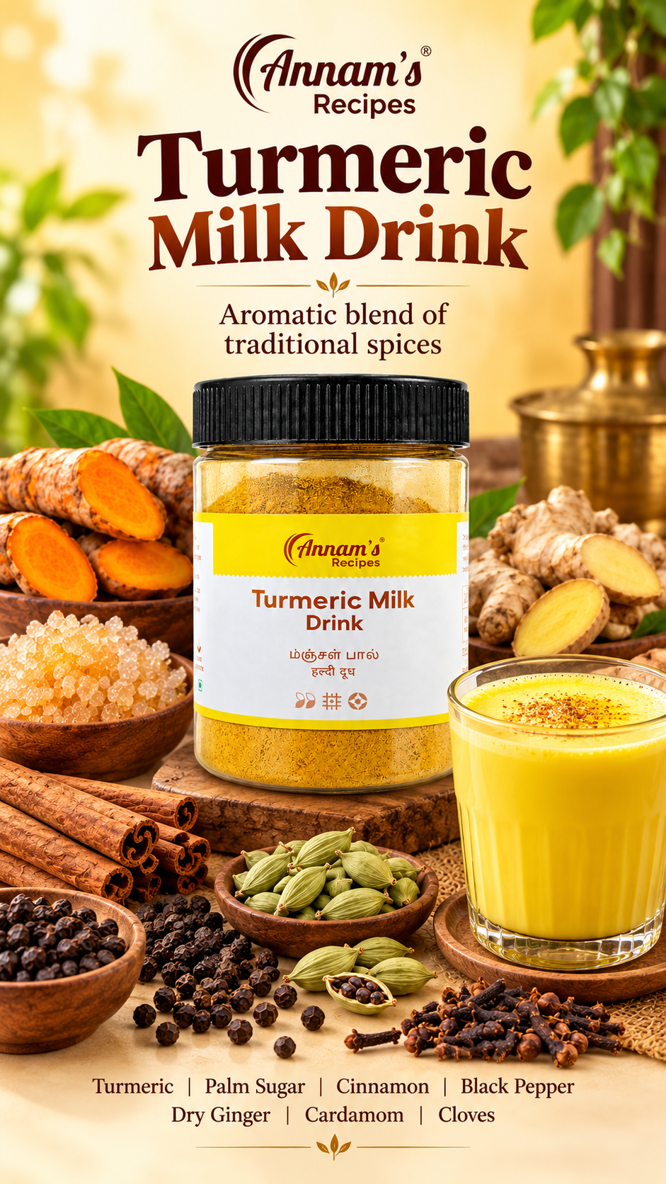 Annam's Turmeric Milk Drink (Manjal Paal Mix) – large banner